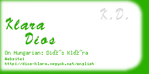 klara dios business card